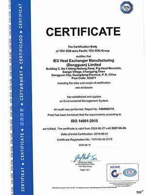 Certificación del Sistema de Gestión Ambiental ISO 14001:2015